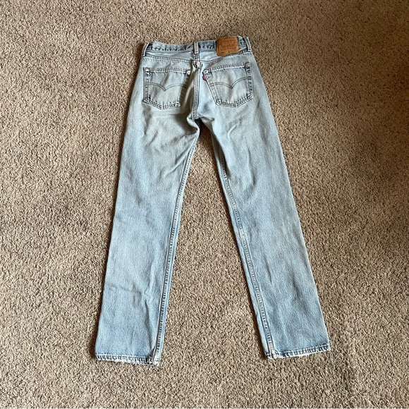Levi's 501xx Jeans Size 32x36 Distressed Blue Denim Button Fly Light Wash USA - Picture 8 of 16